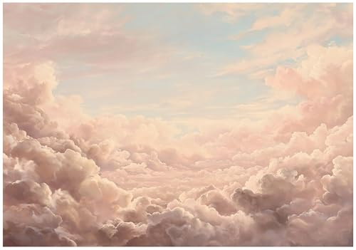 WallArena Vlies Fototapete, Wolken, 250x175cm | Fototapeten - Tapeten - für Wohnzimmer Schlafzimmer - Vliestapete Wandtapete Tapete 3D Effekt- inkl. Kleister