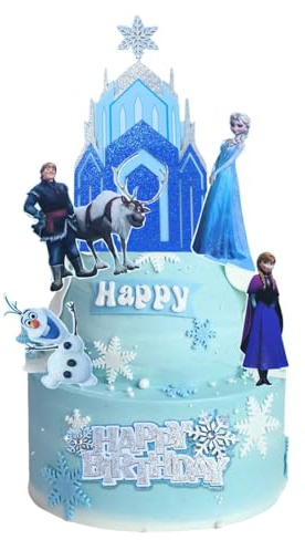 Els Geburtstag Tortendeko, 6 Stück Tortendeko Eisk-önigi, Cupcake Topper Kindergeburtstag, Kuchendeko Geburtstag für Mädchen, Geburtstagsdeko Kinder Party Kuchen Dekoration (B)