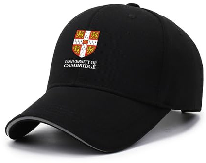 Nyrien Herren Baseballkappe University of Ca-mbr-idge, Verstellbar Baumwolle Baseball Cap, Erwachsenen Baseballmütze Mütze Casual Cool Sport Cap, Mütze(Black)