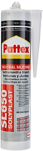 Pattex SL650 Neutral Silikon für Fenster und Dichtungen, Schwarz, 300 ml