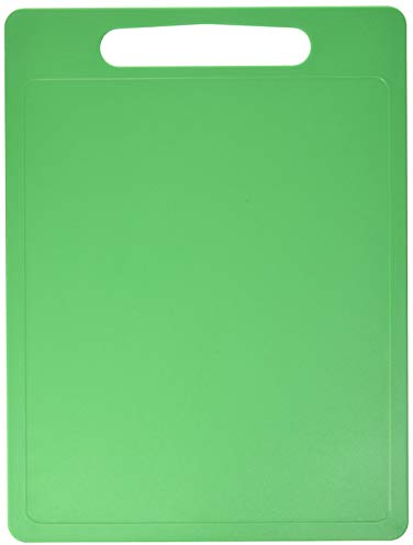 Chef Aid Large Green Poly Chopping Board, Multipurpose Anti-Slip Surface, Easy Clean and Dishwasher Safe with Handle, 40 x 30cm, Other Colour Options Available