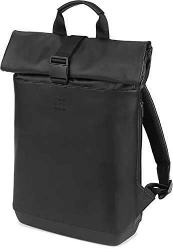 Moleskine (Klassischer Rolltop Allzweckrucksack, PC-Rucksack kompatibel mit Tablet, Laptop, Notebook, iPad, Computer bis 15'', Größe 40 x 32 x 12 cm) Schwarz