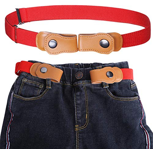 Kajeer Kindergürtel Ohne Schnalle für Jungen & Mädchen - Elastisch & Verstellbar (55-95 cm) Dehnbarer Stretch-Gürtel für Jeans, Hosen, Anzug (4-15 Jahre)