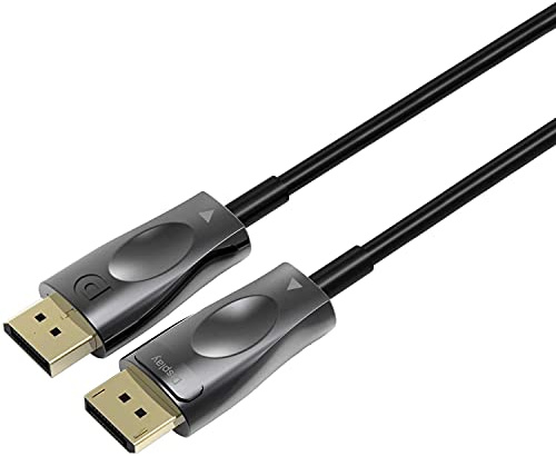 PremiumCord Optisches 8K DisplayPort 1.3/1.4 Kabel M/M 10 m, Stecker auf Stecker, 32,4Gbps, Video 8K@60Hz, 5K@60Hz, 4K@60Hz 2160p, vergoldete Anschlüsse, schwarz