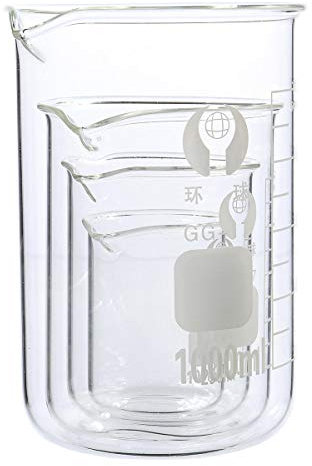 Tuoservo 4Pcs 100ml 250ml 500ml 1000ml Beaker Set Graduated Borosilicate Glass Beaker Volumetric Measuring Laboratory Glassware