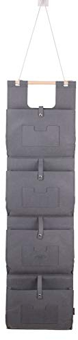 RAIKOU Filzhängetasche Organizer zum Aufhängen an Wand und Tür Wandtasche Filztasche großen Fächern faltbare Aufhängetasche Fürs Wohnzimmer Kinderzimmer am Schreibtisch und im Bad (Stein,4 Taschen)