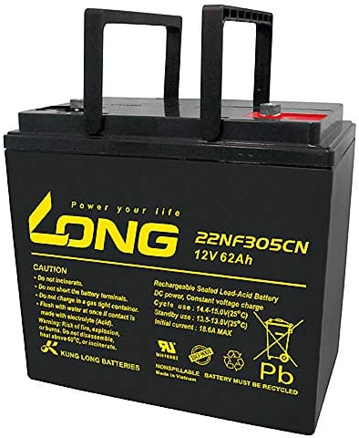 1x AGM 12V / 62Ah Blei-Akku - WP-22NF305CN zyklenfest kompatibel MP62-12C, 12LCP-56