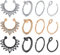 Rajnard Faux Piercing Nez Anneau Septum A12 pcs Non Piercing Bijoux Faux Piercing Lèvres Non Percé Ear Cuff Clip sur Piercing d'oreilles Argent Or Rose Noir