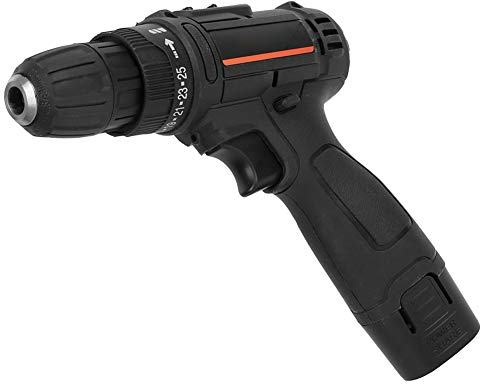 Walfront Trapano Avvitatore a Batteria Cacciavite Elettrico a LED Integrato 12V Nero Ricarica Rapida Utensili elettrici Spina UE 100‑240V