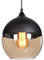 iDEGU Rétro Suspension Luminaire en Verre, Lustre Plafonnier Moderne Minimaliste Edison E27 Lampe Suspension pour Cuisine Salle à Manger Bar, Noir (Type-C 20CM)