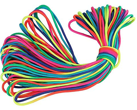 15m Farbe-1 Regenbogen dunkel Paracord 550 Fallschirmschnur Nylonleine
