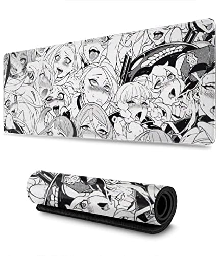 Wtbew-u XXL Mousepad,Gaming Mauspad, Gaming Mauspad Anime-Ahegao Japan wasserdichte Optimale Gleitfläche Anti Rutsch Gaming Matte Verbessert Präzision und Geschwindigkeit 800X300X3 mm