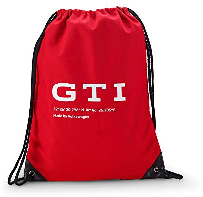 Volkswagen 5HV087318A Turnbeutel Sportbeutel Rucksack Tasche, GTI Design, rot