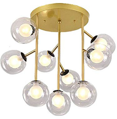 Esszimmer,G9 Modernen Einfach Kreativ Bubble Ball Deckenleuchte,Schlafzimmer Lampe,Nordic Warm Romantische Molekulare Kronleuchter,Wohnzimmerlampe-Golden. 9 kopf