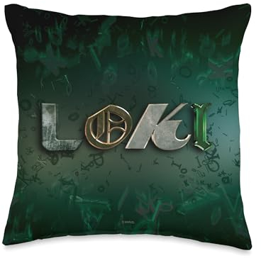 Marvel Studios Loki Series Logo Throw Pillow, 16x16, Multicolor