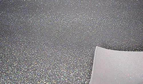 Fabrics-City Eva MOOSGUMMI 2MM 90X40CM Oeko-TEX BASTELSTOFF Stoff Stoffe (Silber-Glitzer, 90x40cm)