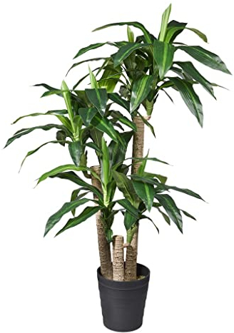 HTT Decorations - künstliche Pflanzen - Dracaena/Drachenbaum - in - 135 - Grünpflanze - im Topf - Deko - Zimmerpflanze