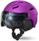 Odoland Casco da Sci Integrale con Visiera, Casco Sportivo per Uomo e Donne, Casco da Snowboard con Maschera UV 400 Proteczione e Antivento, Casco per Sport Invernali, Viola, S