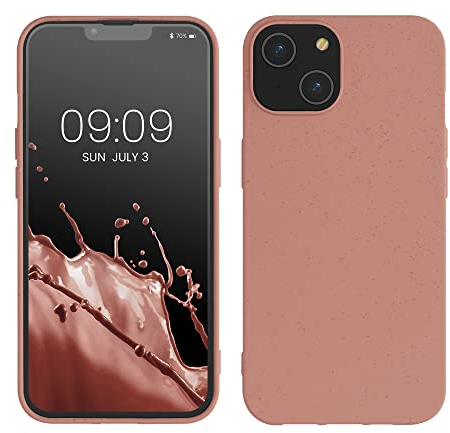kalibri Cover compatibile con Apple iPhone 14 - Custodia Cover in silicone e paglia - Backcover Matt Anti-Impronte - rosa invernale