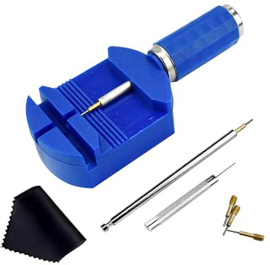 Voarge Kit de Herramientas de reparación de Ajuste para relojeros con pasadores Empujador de Resorte de Acero, Negro/Patchwork, para reparación Relojes Herramientas