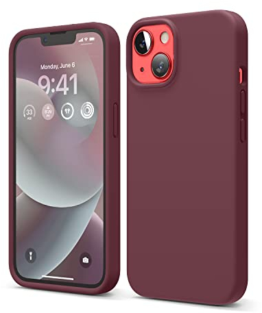 elago Liquid Silicone Case Compatible with iPhone 14 Case (6.1), Premium Silicone, Full Body Protection - 4 Layer Shockproof Phone Cover, Anti-Scratch Soft Microfiber Lining (Burgundy)