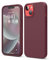 elago Liquid Silicone Case Kompatibel mit iPhone 14 Hülle (6.1), Hochwertiges Silikon, Ganzkörperschutz - 4 Schichten stoßfeste Handyhülle, kratzfestes weiches Mikrofaserfutter (Weinrot)