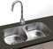 Gresinex | Fregadero Cocina Atenas Redondo Bajo Encimera 74.5 X 41 Atenas 2 Senos - Acero INOX Aisi 304 (Sin Tabla de Corte)
