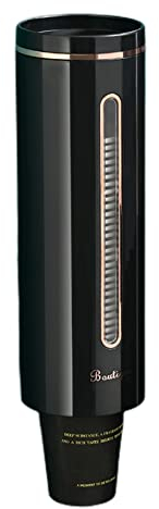 Chonor Dispenser di Tazze di Carta, Antipolvere Trasparente portabicchieri di distributori d'Acqua, tazza da parete, per bicchieri di plastica, bicchieri di carta e coni di carta ecc(nero)