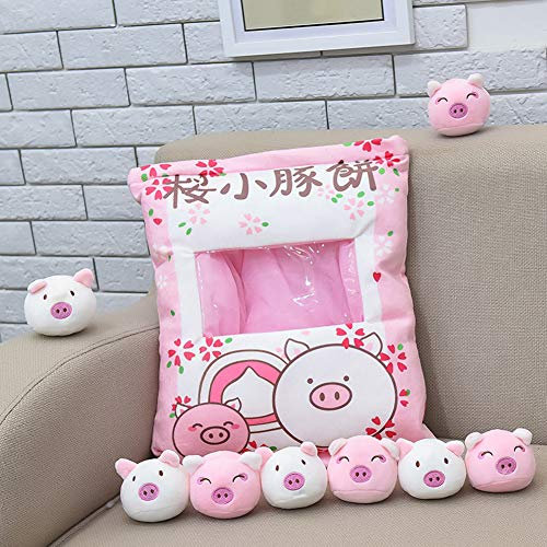 BYNYXI Snack Kissen Kuscheltier Pudding, 8 Stück kleine Schweinchen Pudding Stofftier Abnehmbare Katze Schweinchen Kitty Cat Niedliche Snack Kissen Plüsch Spielzeug für Kinder Jungen Mädchen Geschenk