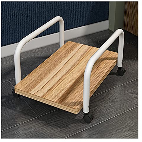 CPU Bracket Mobile CPU Stand,PC Tower Stand Desktop PC Tower Holder Cart Holder Cart with 4 Caster Wheels（3 Colors） for CPU or PC Cases (Color : Solid Color) (Brown)