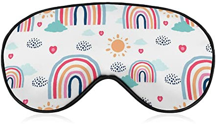 Buntes Regenbogenmuster, Sonnen-Schlafmasken, Augenschutz, Verdunkelung, mit verstellbarem Gummiband, Nacht-Augenbinde für Damen, Herren, Yoga, Reisen, Nickerchen