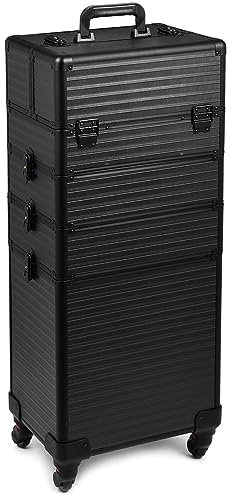 SEVICO Kosmetikkoffer Schminkkoffer Beauty Make-up Case Multikoffer professioneller Make-up Rollkoffer Organizer für die Reise abschließbare Friseurkoffer mit 360° drehbaren Rollen B:35xT:29xH:83 cm