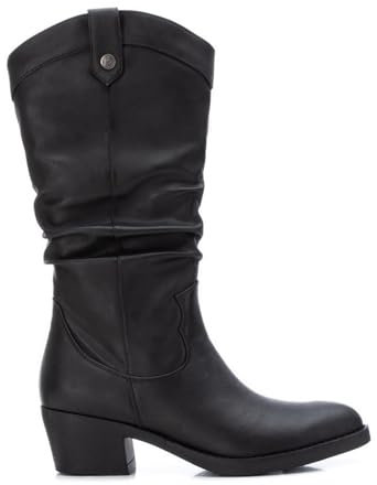 REFRESH - Stivale da donna con chiusura lampo, colore: marrone, taglia 37, Nero , 39 EU