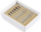Porte-savon en céramique (11,8 x 8,8 x 3 cm) en acier inoxydable pour salle de bain et douche, double couche drainante (plateau doré)