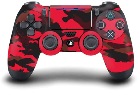 Head Case Designs Rotes Camo Tarnung Vinyl Haut Gaming Aufkleber Abziehbild Abdeckung kompatibel mit Sony PlayStation 4 PS4 DualShock 4 Controller