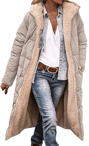 Generisch Damen Wintermantel warmer Steppmantel lang mit abnehmbarer Kapuze Sahnekatzii Mantel Daunenjacke Damen Winter Lang Mit GüRtel Jacke Damen Herbst Parka Blitzangebote Des Tages