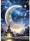 RICUVED Mond Diamond Painting Erwachsene, 5D Landschaft Diamant Painting Bilder Erwachsene, DIY Diamond Painting Bilder Magie Mond Diamant Malerei Set für Wanddekoration 30x40cm