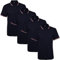 True Face Mens Tshirts Polos Pique Tipping Pocket Collar Buttoned Regular Fit Top Navy Tip - 4 Pack L