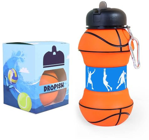 Borraccia in silicone design basket - Per bambini, bambine e adulti - Pieghevole - Senza BPA - Molto resistente - 550 ml