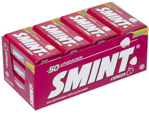 Smint Tin Cereza, Caramelo Comprimido Sin Azúcar, 12 unidades de 35 gr (Total 420 gr)
