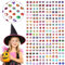 AUGSUN Halloween Klebeohrringe Mädchen, 240 Stück Halloween Ohrringe Aufkleber Klebeohrringe Selbstklebende Glitzer 3D Kristall Ohrringe Aufkleber für Mädchen Kinder