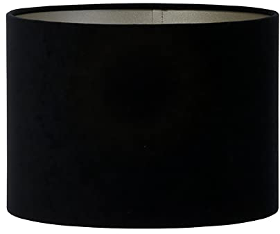 Dirk Davids Leuchten GmbH Lampenschirm Zylinder in Velours Schwarz für Tischleuchte Tischlampe 35-35-25