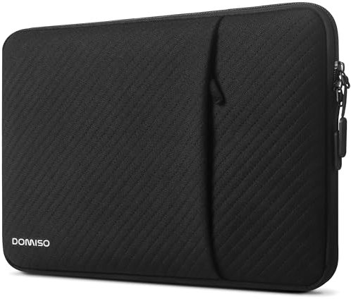 DOMISO Housse Ordinateur 14 Pouces - Pochette Léger et Résistant à l'eau pour Ordinateur Portable 14 | Compatible MacBook Pro, HP Pavilion, Lenovo ThinkPad, Dell XPS, ASUS ZenBook (Noir)