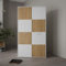 möbelando Drehtürenschrank >Quadro 2< mit 2 Türen, in Weiss/Lamela Eiche Dekor - 93,5x184,7x52,7 (BxHxT)