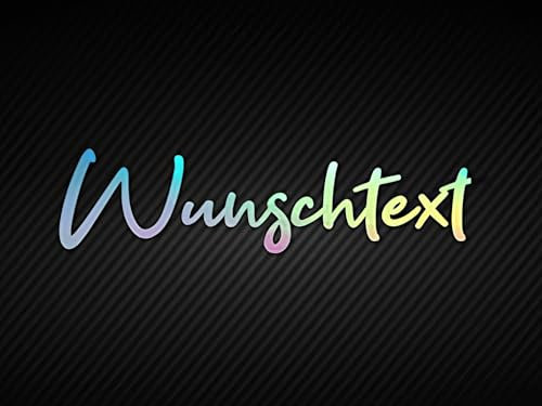 Personalisierter Hologramm WUNSCHTEXT Aufkleber – Selbst Gestalten, Plotterschnitt mit Einzelbuchstaben, Qualitätsfolien, Inklusive Transferpapier, Länge: ab 15cm – Ideal für individuelle Dekoration