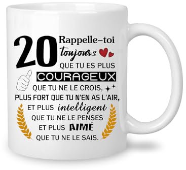 Yufansd Mug Anniversaire 20 Ans Humour Tasse pour Homme/Femme Cadeaux d'anniversaire Souvenir/Cadeau pour 20ème Fille Fils Frère Sœur Grands-parents Tante Oncle Nounou Marraine Parrain (20)