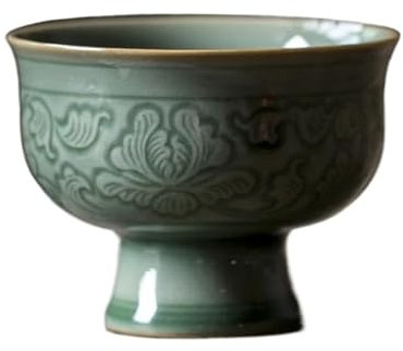 AGYSVGZ Teapot Tea Set Teapots Teaware Bowl For Tea Ceremony High Feet Green Coffee Mugs Celadon Flowers Teacup Ceramic Cups Chinese Kung Fu Tea Cup Set Tea Cup Set