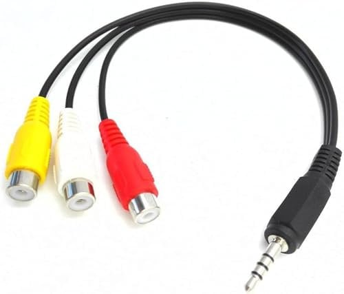 AYMBH 3.5mm to 3 RCA AV Adapter Cable, 3.5mm Male to 3 RCA Female Audio Video Splitter for LCD, TV, Camcorder, MP3, HDTV, 22cm Mini Stereo Connector – Compact & Versatile AV Adapter