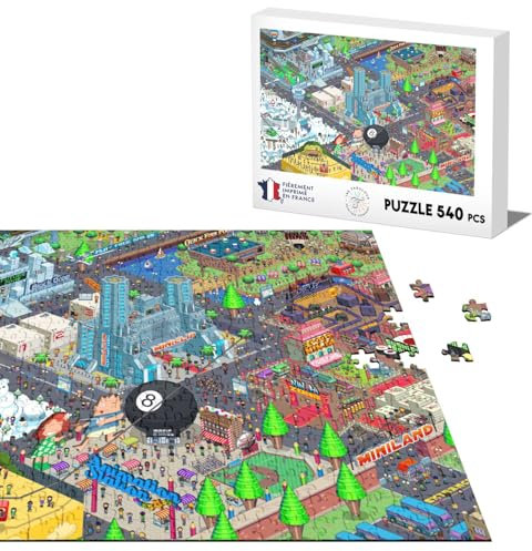 Klassische Puzzle 540 Teile Geek Pixel Art Strand Retro Gaming Videospiele Vintage