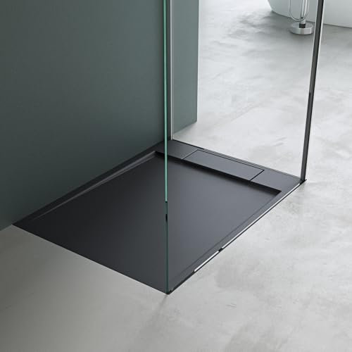 Mai & Mai Geoma04 - Plato de ducha (mineral fundido, 75 x 100 x 4 cm), color antracita mate